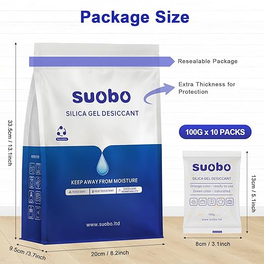 Silica Gel Packets, 100 Gram 10 Packs Moisture Absorbers - Image 6