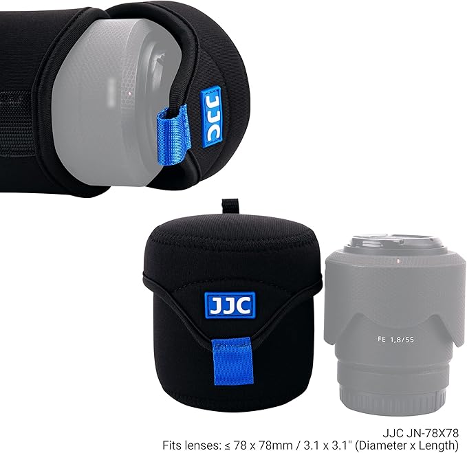 JJC Water Resistant Neoprene Camera Lens Pouch Case, Fold-Over Lens Bag - Image 2
