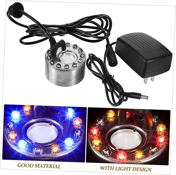 1Set Colored LED Lamp Aquarium Fog Maker Atomizing Head Humidifier Mist Maker - Image 4