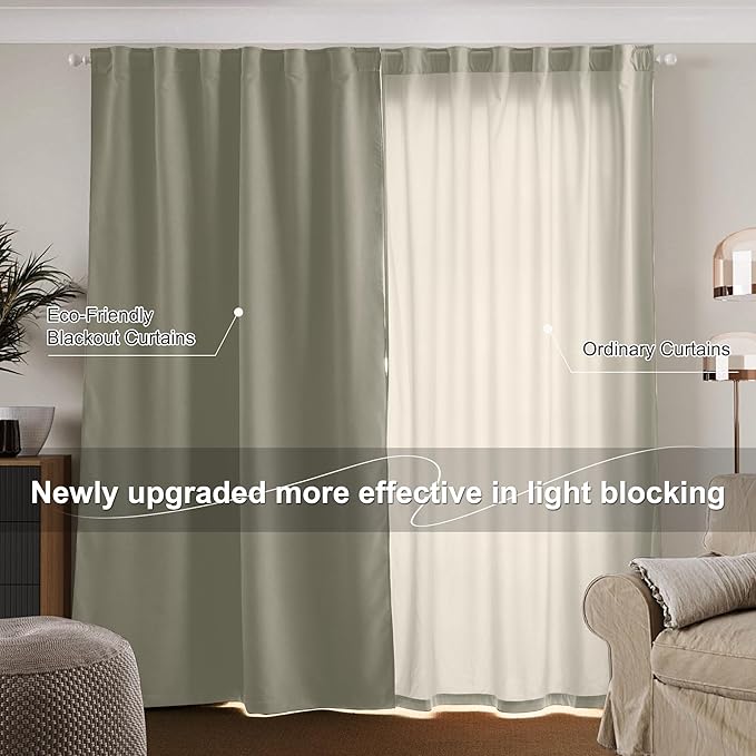 NICETOWN Sand Chenille Velvet Curtains 90 inches Long, Privacy Luxury Rod - Image 7