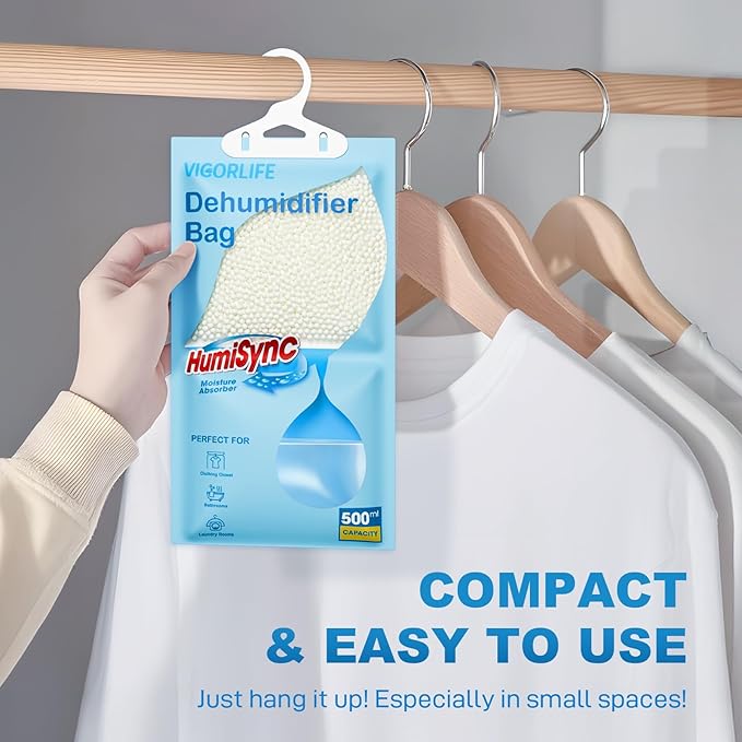 Moisture Absorbers 10 Pack, 9.8 Oz Hanging Closet Dehumidifier Bags, Portable - Image 7