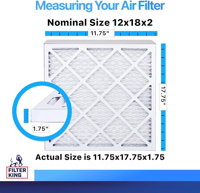 Filter King 12x18x2 Air Filter | 6-PACK | MERV 8 HVAC Pleated A/C Furnace - Image 2