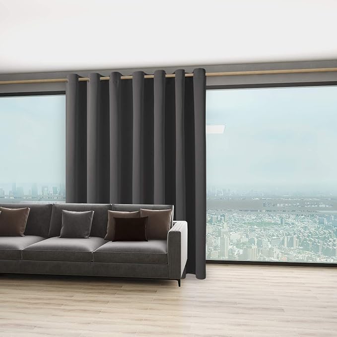 BONZER Extra Wide Room Divider Curtain Total Privacy Wall Grommet Top Thermal - Image 5
