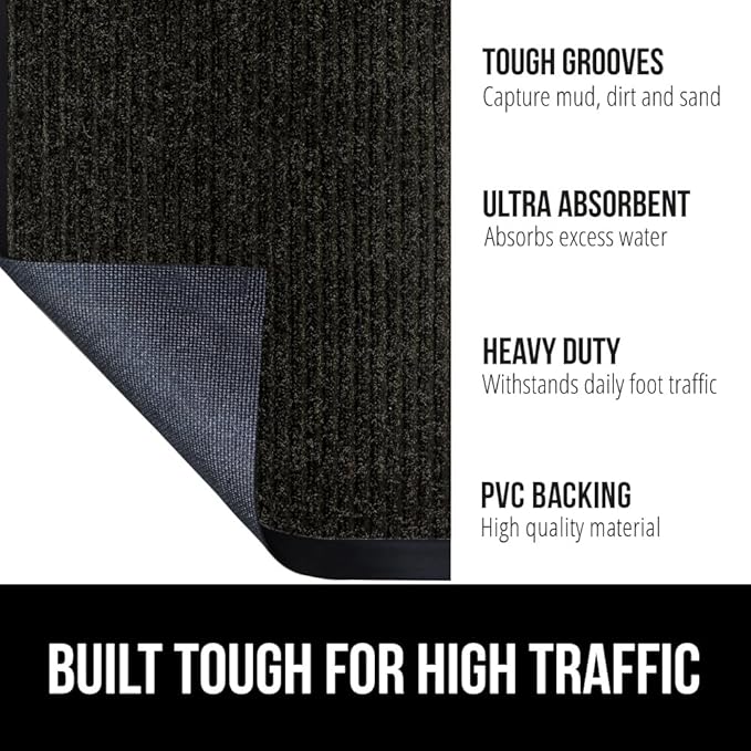 GORILLA GRIP Waterproof Traffic Guard Door Mat, 2 Pack Heavy Duty Entryway Mats - Image 2