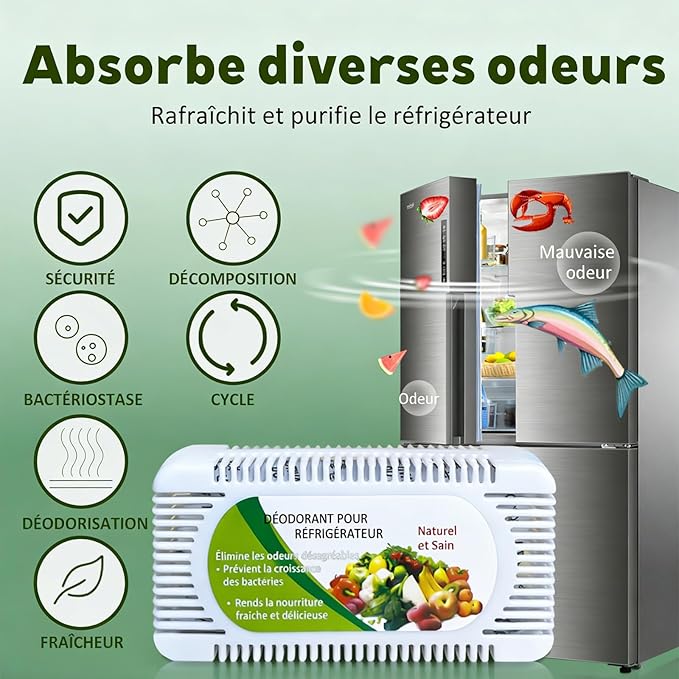6 Pack Fridge Deodorizer, Refrigerator and Freezer Deodorizer Odor Eliminator - Image 3