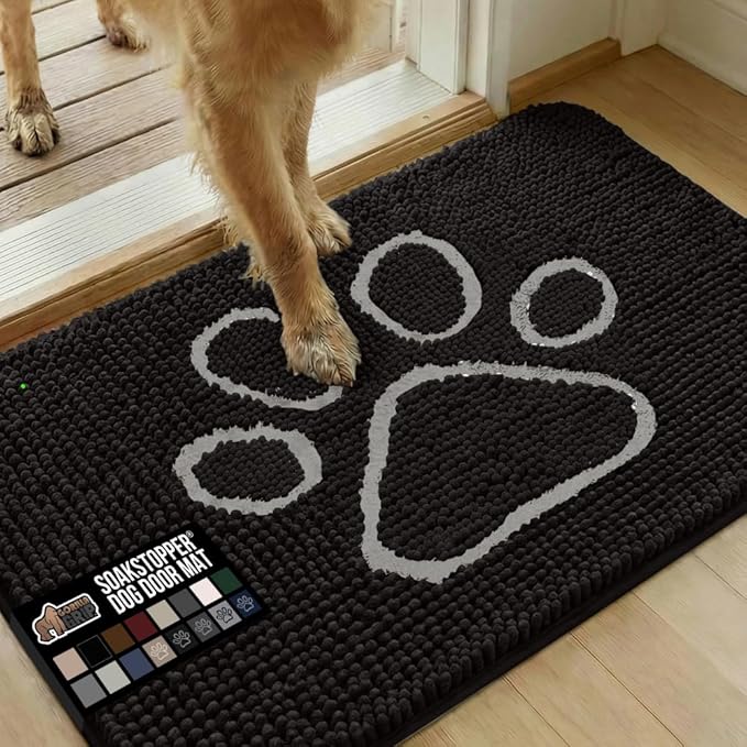 GORILLA GRIP SOAKSTOPPER Dog Door Mat, 36x24 Machine Washable Rug Absorbent by GorillaGrip