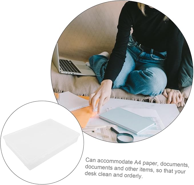 jojofuny Document Organizer Box Transparent Storage Case - Image 6