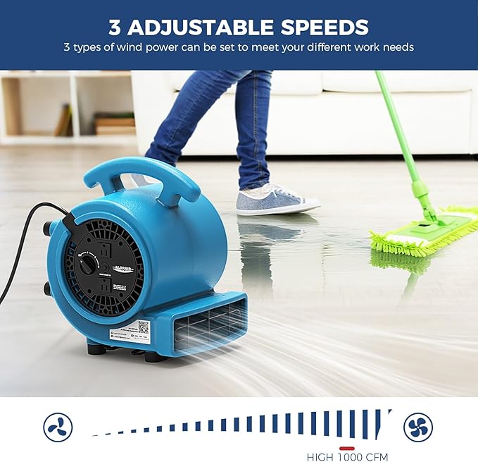 ALORAIR 1000 CFM Air Mover Blower Fan，Utility Fan - Image 2