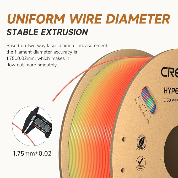 Official Creality Hyper PLA Filament 1.75mm White & Rainbow 2KG, 30-600mm/s - Image 2