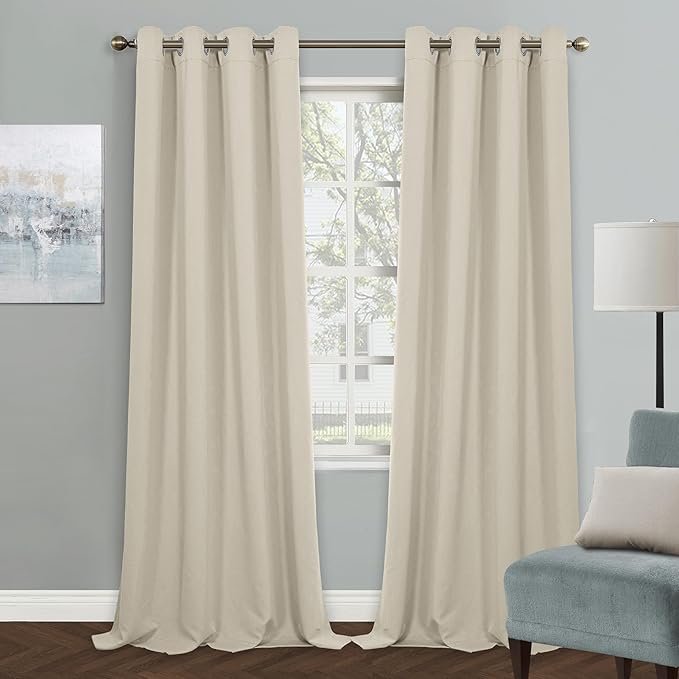 MYSKY HOME Beige Blackout Curtains by MYSKYHOME