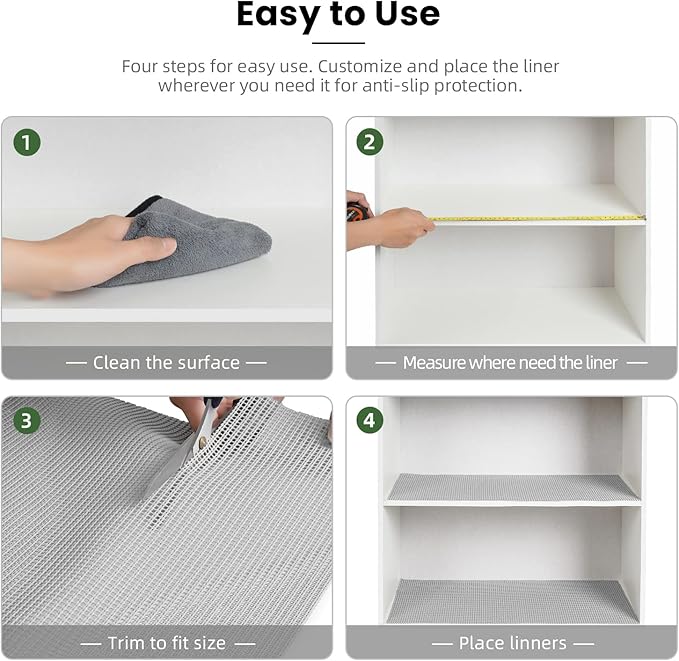 BAGAIL Drawer and Shelf Liner, 17.5 in X 10 Ft Non-Adhesive Shelf Liners - Image 6