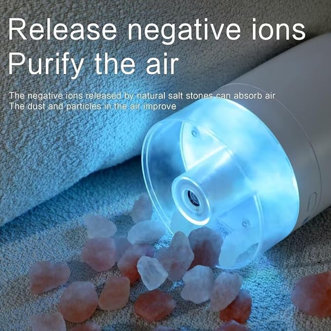 Himalayan Salt Lamp Ultrasonic Humidifier, Essential Oil Aromatherapy Diffuser - Image 4
