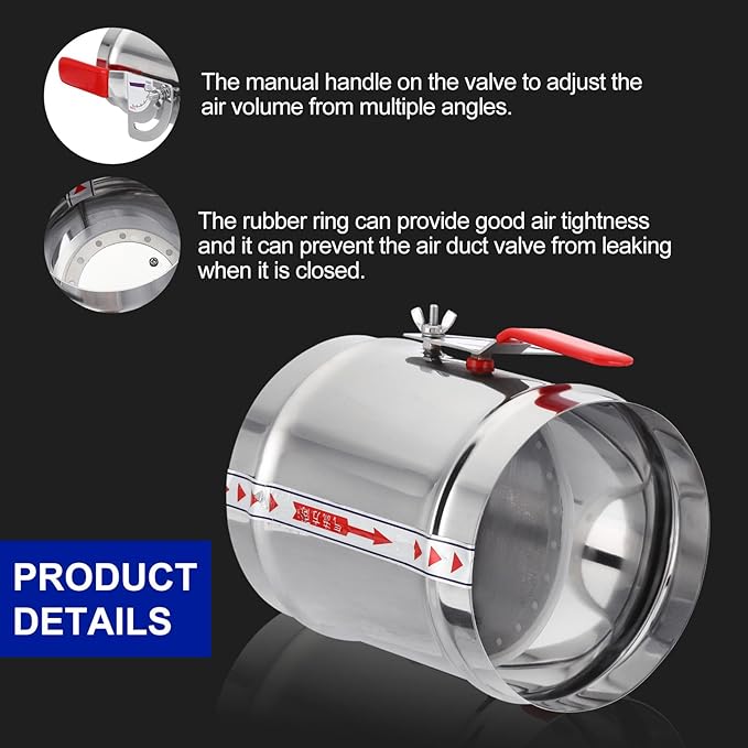 PATIKIL HVAC Duct Manual Volume Backdraft Damper, 6 Inch/150mm, Airflow Ducting - Image 3