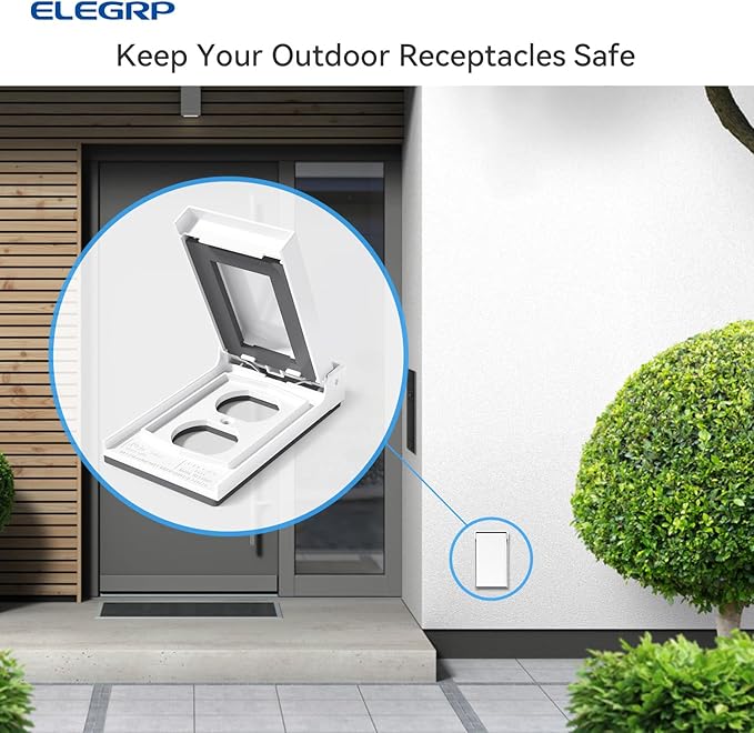 ELEGRP Vertical Outdoor Cover for Duplex Receptacles, Weatherproof Wall Plate - Image 6