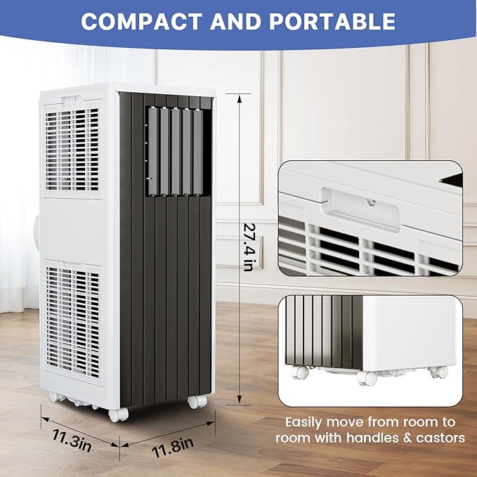 GarveeHome 8000 BTU 3-in-1 Portable Air Conditioner – Quiet Cooling, Fan & - Image 2