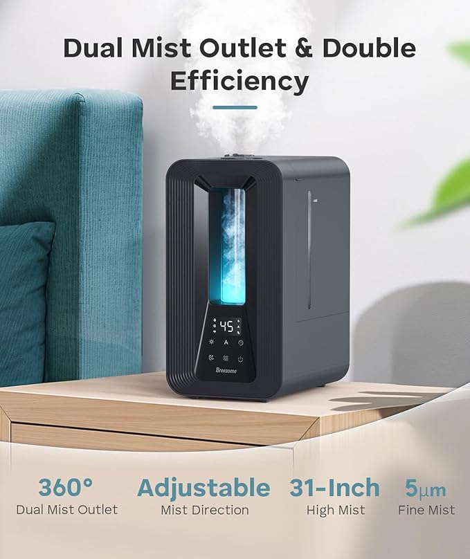 BREEZOME 6L Humidifiers for Bedroom, Cool Mist Top Fill Humidifier - Image 2