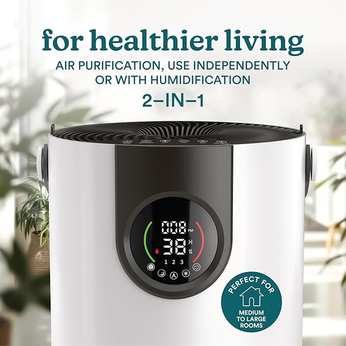 Homedics 2-in-1 Cool Mist Humidifier & Air Purifier – Humidifies & Purifies Air - Image 2