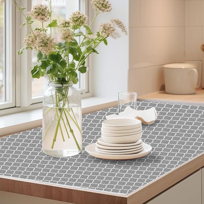 Drawer Shelf Liner for Kitchen Cabinets, Non Adhesive Slip Resistant Shelf - Image 2