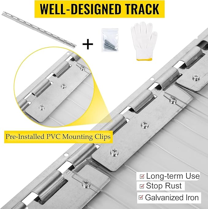 4x7' Clear PVC Strip Curtain Kit - Image 4