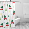 Tree Car Christmas White Shower Curtain Liner 72×72 inch by Unknown