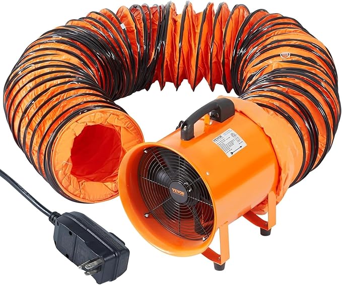VEVOR Portable Ventilator with Hose, 2 Speed, 12 Inch Utility Blower Exhaust by VEVOR