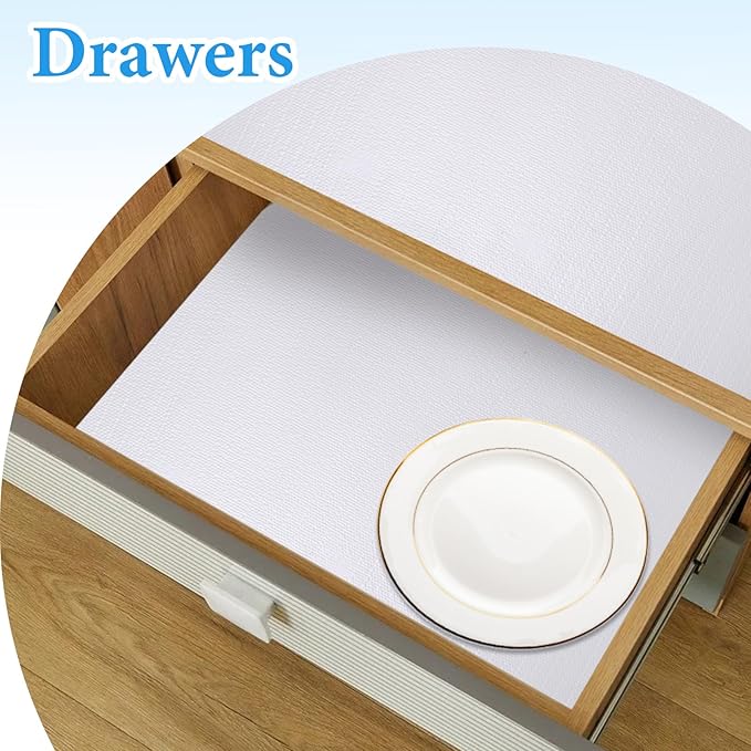 Shelf Liners for Kitchen Cabinets 17in x 30FT Non Adhesive Drawer Liner White - Image 3