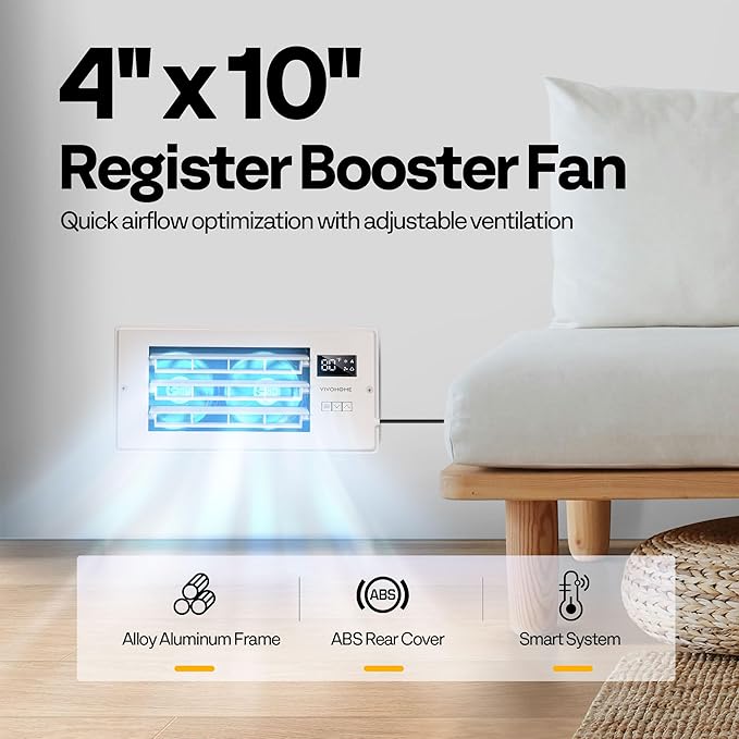 VIVOHOME 4'' x 10'' Opening Register Booster Fan - Image 7