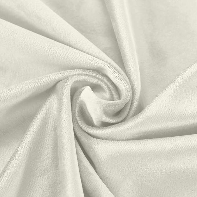 ChadMade Blackout Lined Premium Velvet Curtain Beige 100Wx84L Inch, Eyelet - Image 6