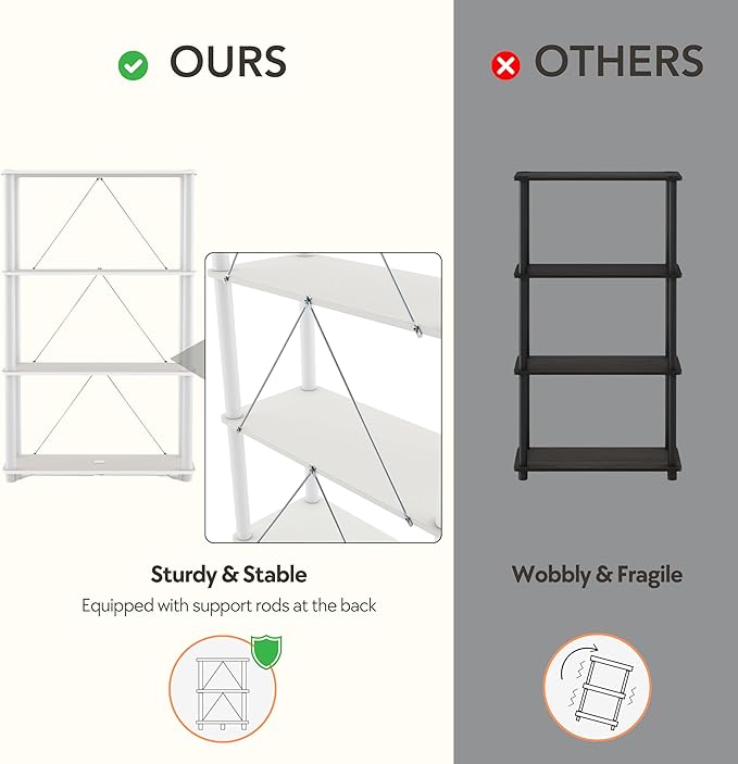 Homes: Inside + Out Apexa Modern 3-Tier Wide Shelving Units, Collectibles - Image 6