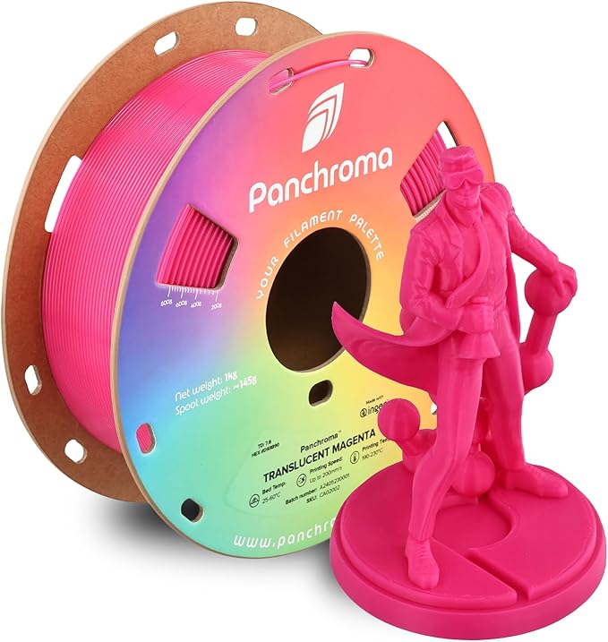 Polymaker Panchroma Translucent PLA Filament, Translucent Magenta 1.75mm 3D by Polymaker