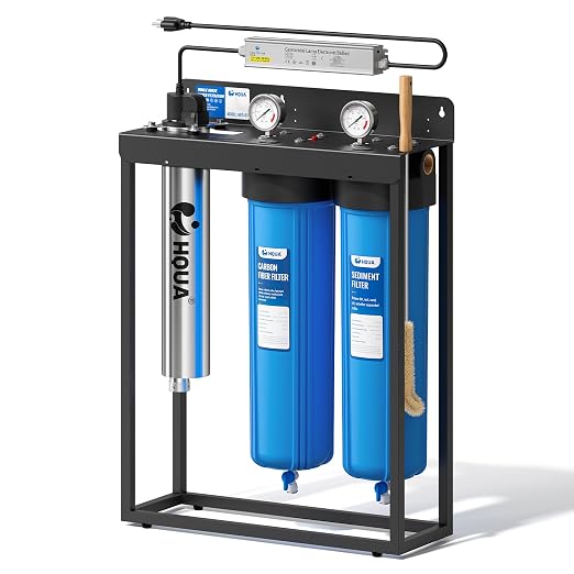 HQUA WF3-03 3-Stage Free-Standing Whole House Water Filtration System, UV by HQUA