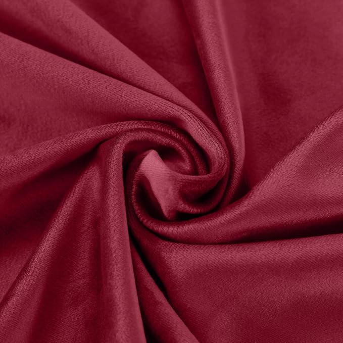 ChadMade Blackout Lined Premium Velvet Curtain Burgundy Red 84Wx102L Inch - Image 6