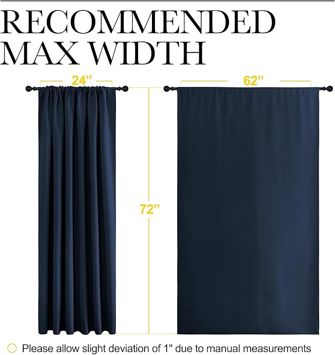 NICETOWN 2 Panels Blackout Curtains, Rod Pocket Window Curtains Room Darkning - Image 6