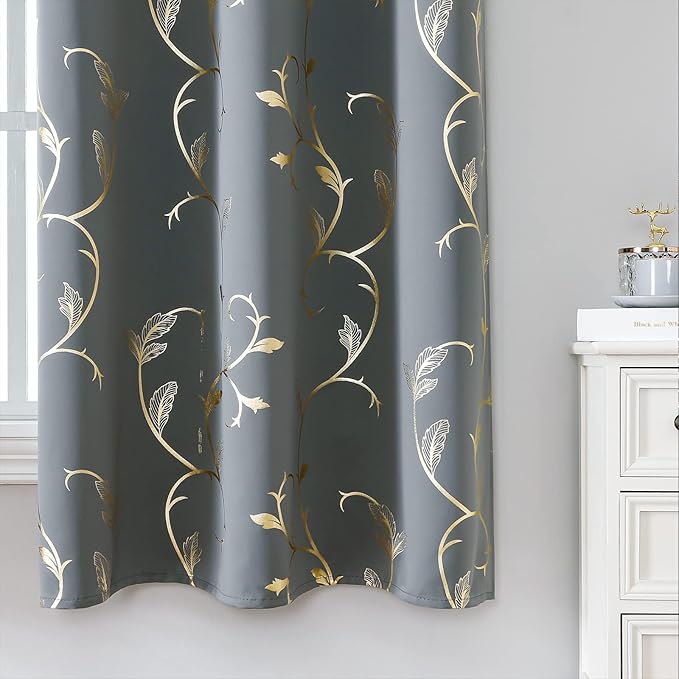 BUHUA Gray Room Darkening Curtains, Insulated Thermal Blackout Curtains - Image 5