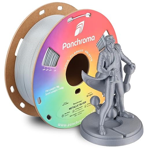 Polymaker Panchroma Metallic PLA Filament, Metallic Silver 1.75mm 3D Printing by Polymaker