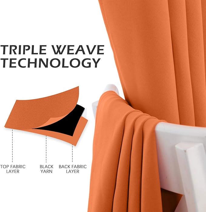 MYSKY HOME Burnt Orange Blackout Curtains - Image 5