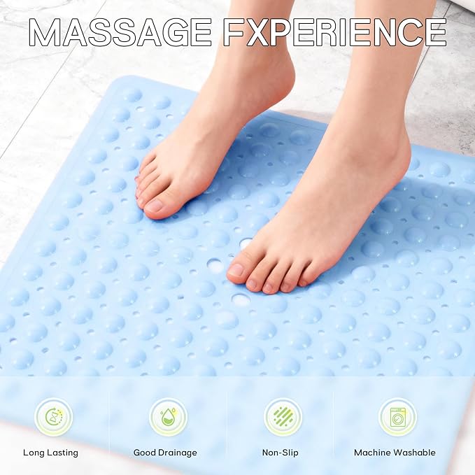 Anti-Slip Bathtub Shower mat, 20.8×20.8（Approximately 53×53cm） inch Soft - Image 4