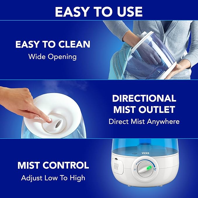Vicks Filter-Free Ultrasonic Humidifier, Recommended by Pediatricians* - Image 5