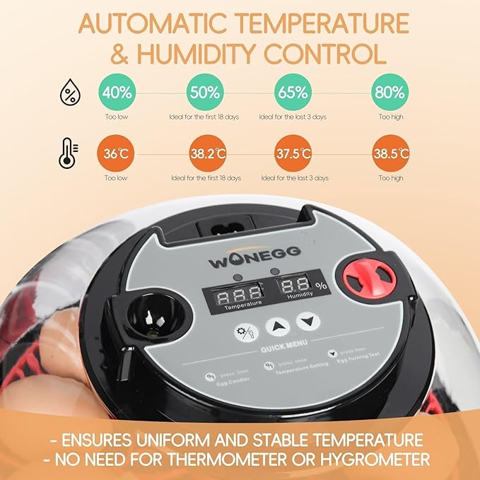 Simple Plus 12-Egg Incubator for Beginners, Full-Stage Adaptive Humidity & Temp - Image 2