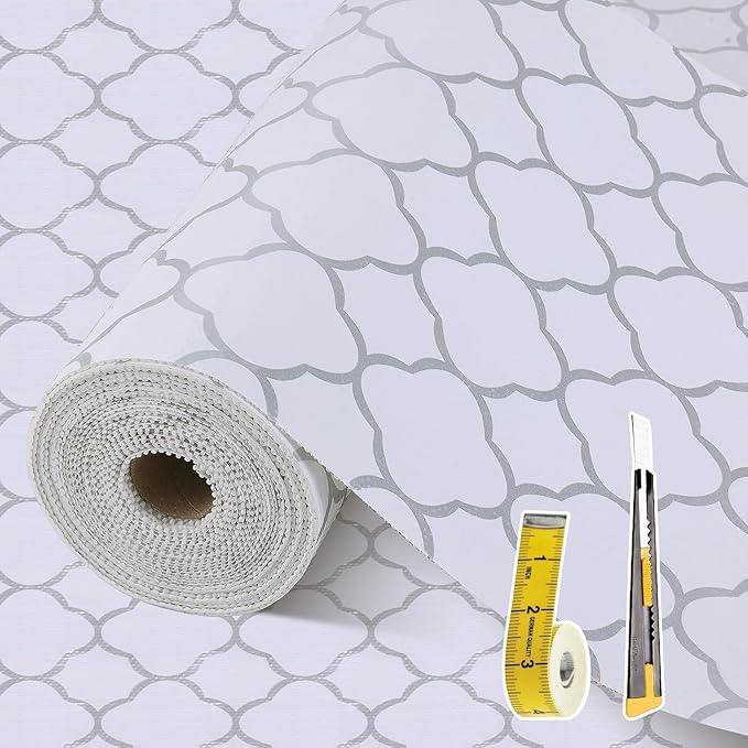 Shelf Liners for Kitchen Cabinets 12in x 20FT Non Adhesive Drawer Liner Silver by Adwann