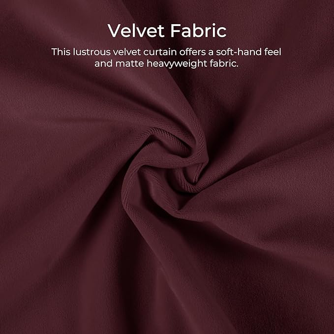 TWOPAGES Luxury Velvet Curtain Pinch Pleated Burgundy Curtain 102 inch Long - Image 4