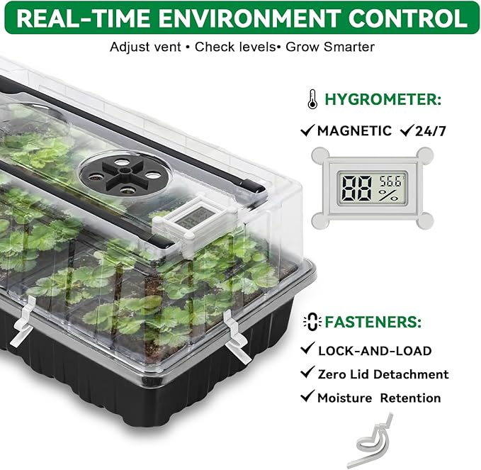 Seed Starter Tray with Grow Light, 72-Cell Seed Starter Kit with Magnetic - Image 4