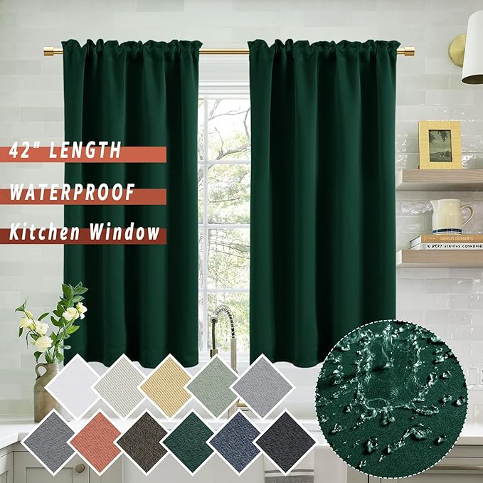 PANELSBURG Dark Green Blackout Curtains - Image 3