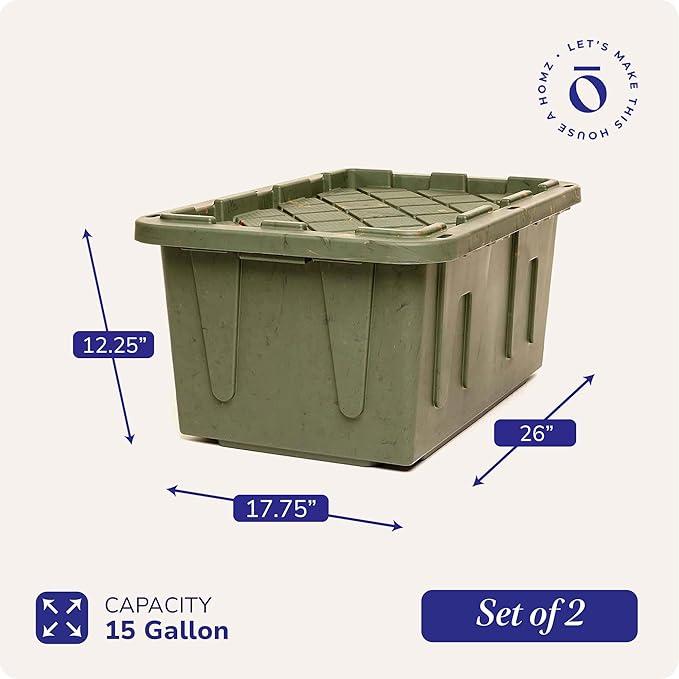HOMZ 2-Pack Durabilt Tote, Heavy Duty Plastic Storage Bins - Image 5