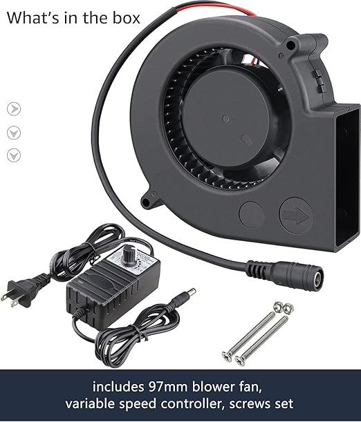 GDSTIME 97mm x 33mm DC Blower, 110V 220V AC Powered Fan 9733 - Image 6