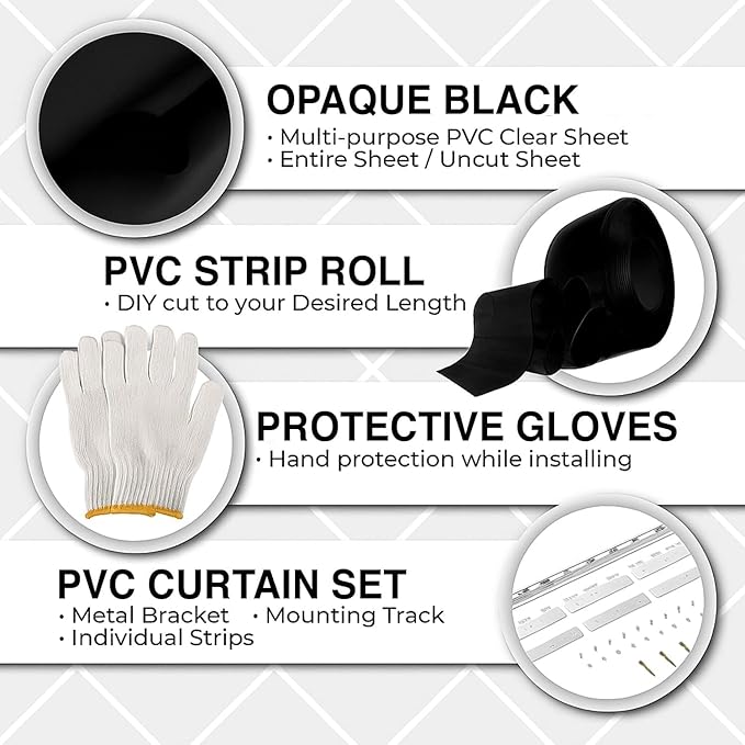 Black PVC Curtains Strips Kit - Image 2