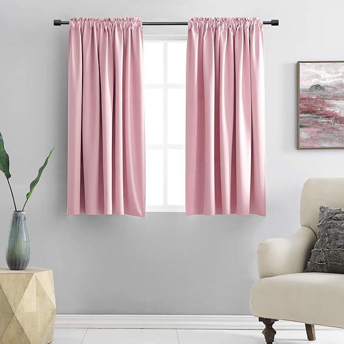 DONREN Pink Curtains for Kids Room by DONREN