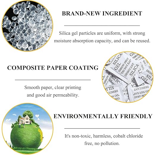 100PCS 5 Gram Premium Silica Gel Packets, Desiccant Packs - Image 3