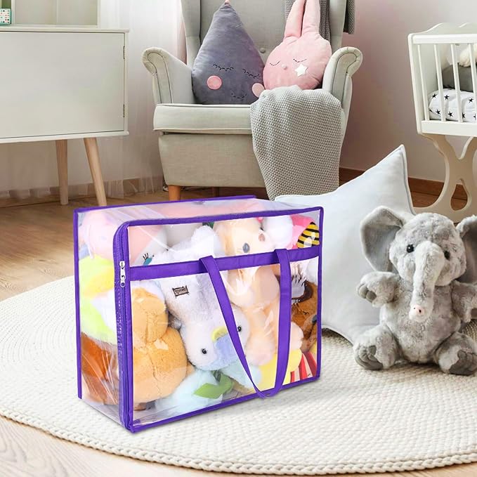 2 Pack Clear Zippered Storage Bags - Image 5