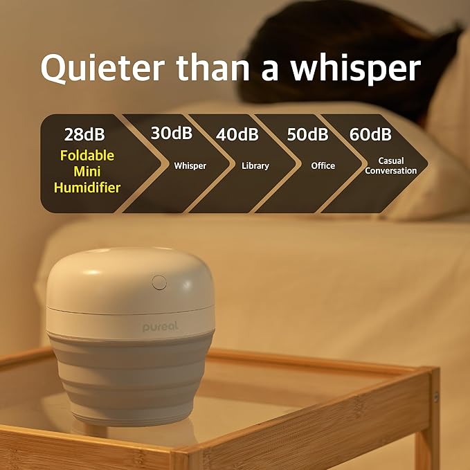 Pureal Foldable Mini Humidifier, 500ML Portable Small Cool Mist - Image 4